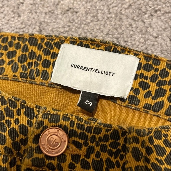 Current/Elliott leopard print mid rise skinny jeans - Picture 3 of 6